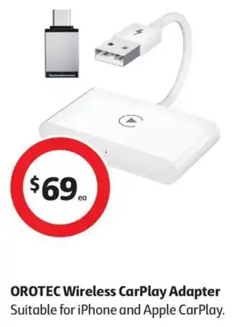 Coles OROTEC Wireless CarPlay Adapter Suitable for iPhone and Apple CarPlay. offer