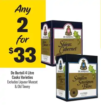 Coles De Bortoli 4 Litre Casks Varieties Excludes Liqueur Muscat & Old Tawny offer