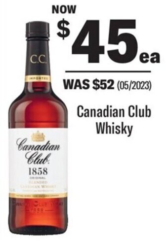 Coles Canadian Club Whisky offer