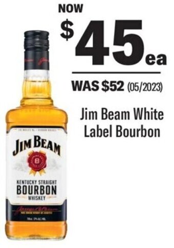 Coles Jim Beam White Label Bourbon offer