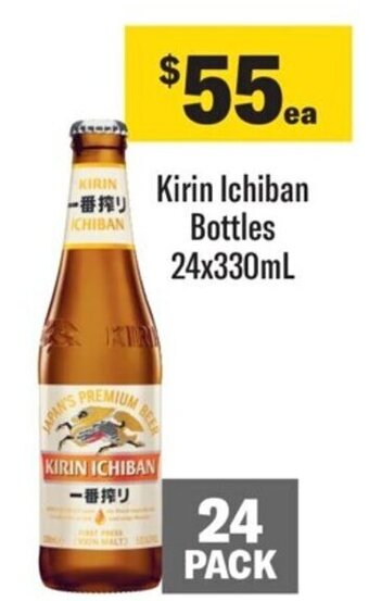 Coles Kirin Ichiban Bottles 24x330mL offer