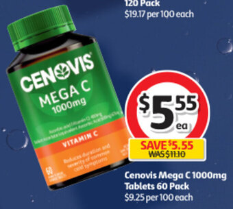 Coles Cenovis Mega C 1000mg Tablets 60 Pack offer