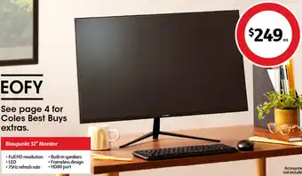 Coles EOFY Blaupunkt 32" Monitor offer