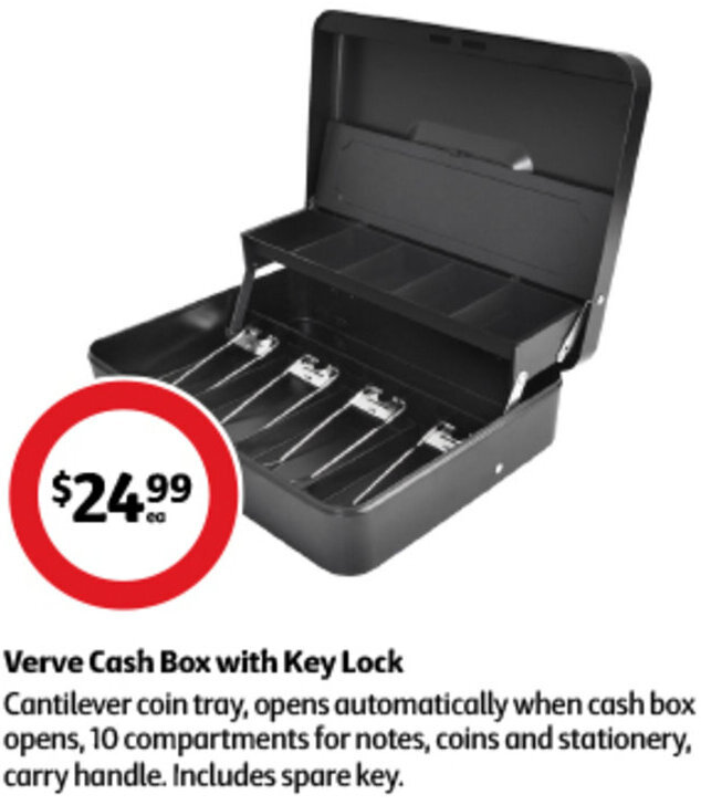 Verve Cash Box with Key Lock offer at Coles