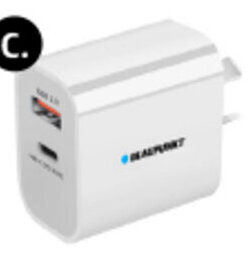 Coles Dual Wall Adaptor 1x USB-C and 1x USB. offer