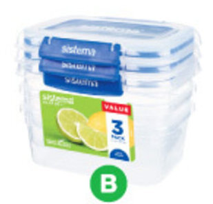 Woolworths Sistema Klip It Plus Rectangle 1 Litre Pk 3 offer