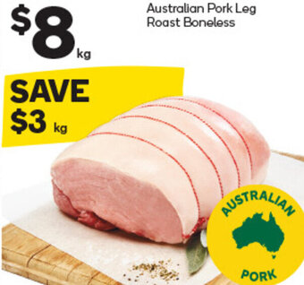 Woolworths Australian Pork Leg Roast Boneless offer