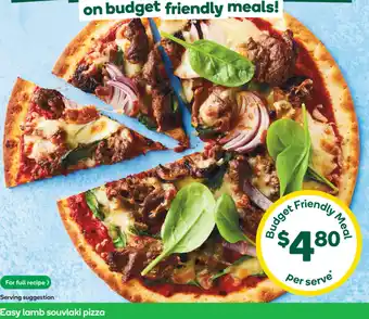 Woolworths Easy lamb souvlaki pizza offer