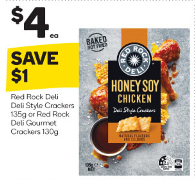 Red Rock Deli Deli Style Crackers 135g or Red Rock Deli Gourmet