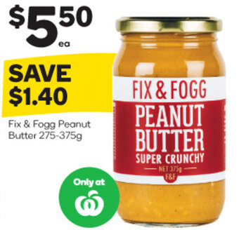 Fix & Fogg Peanut Butter 275-375g