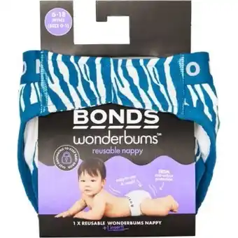 BIG W New bonds wonderbums reusable nappies - blue offer