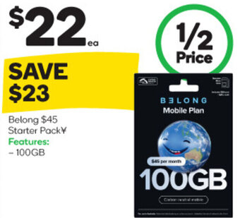 Woolworths Belong $45 Starter Pack offer