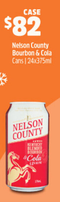 Woolworths Nelson County Bourbon & Cola Cans | 24x375ml offer