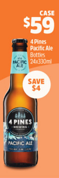 Woolworths 4 Pines Pacific Ale Bottles 24x330ml offer