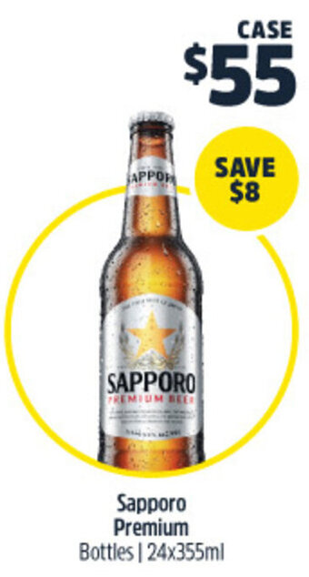 Woolworths Sapporo Premium Bottles | 24x355ml offer