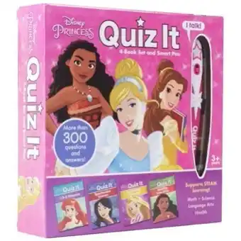 BIG W Disney princess quiz it 4 book and smart pen set offer