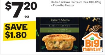 Woolworths Herbert Adams Premium Pies 400-420g - From the Freezer offer