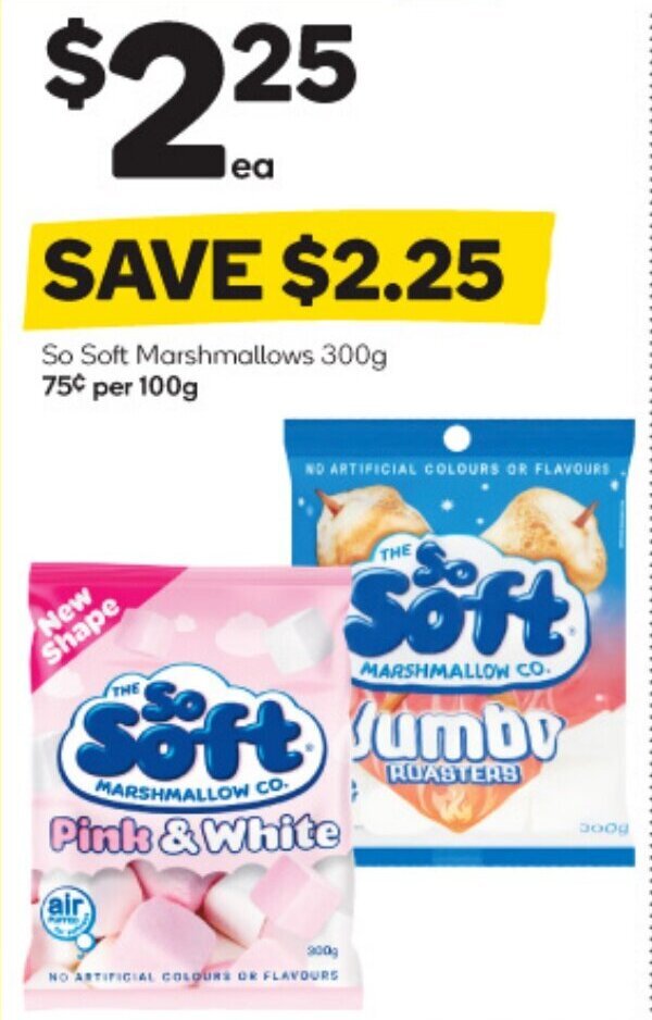 So Soft Marshmallows 300g offer at Woolworths