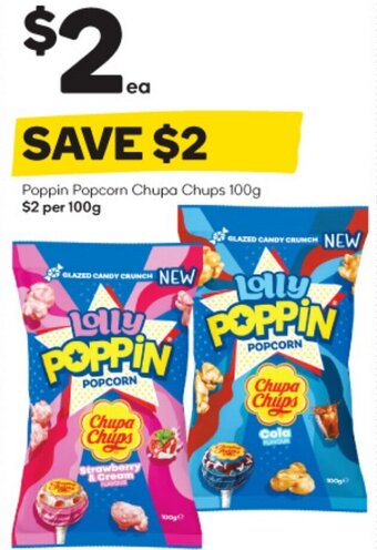 Poppin Popcorn Chupa Chups 100g $2 per 100g