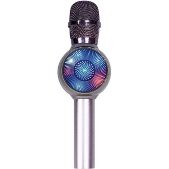 Laser led karaoke microphone - silver