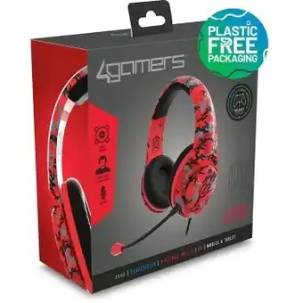 BIG W 4gamers gaming headset - red camo offer