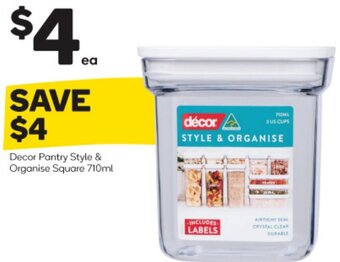 Woolworths Decor Pantry Style & Organise Square 710ml offer