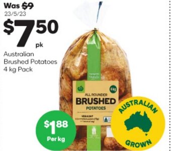 Woolworths Australian Brushed Potatoes 4 kg Pack offer