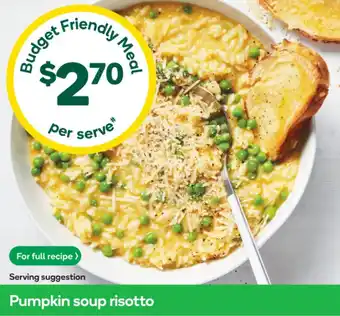 Woolworths Pumpkin soup risotto offer