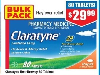 Chemist Warehouse Claratyne Non-Drowsy 80 Tablets offer