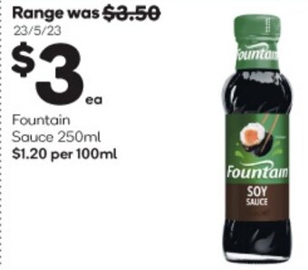 Woolworths Fountain Sauce 250ml offer