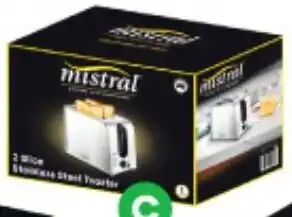 Mistral 2 Slice Stainless Steel Toaster