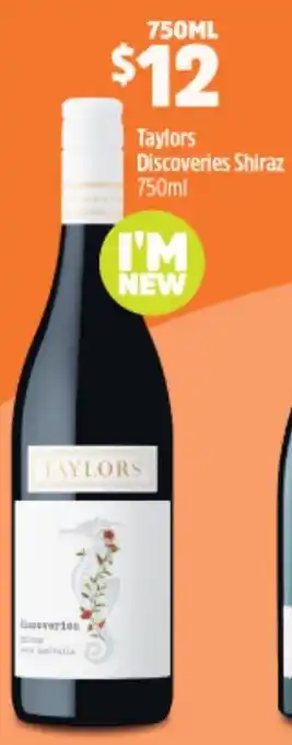 Woolworths Taylors Discoveries Shiraz 750ml offer