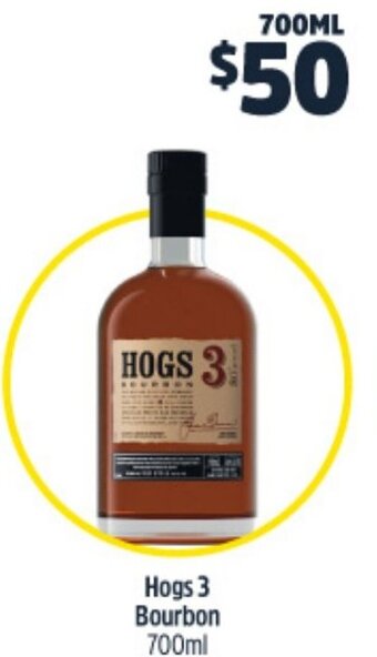 Woolworths Hogs 3 Bourbon 700ml offer