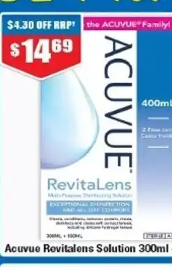 Chemist Warehouse Acuvue Revitalents Solution 300ml + 100ml offer