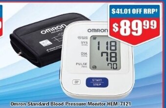Chemist Warehouse Omron Standard Blood Pressure Monitor HEM-7121 offer