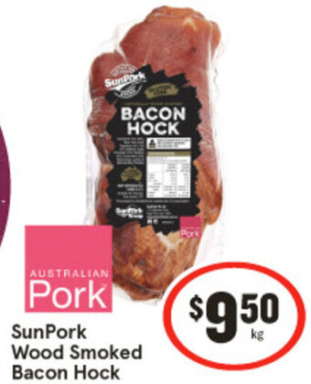 IGA SunPork Wood Smoked Bacon Hock offer