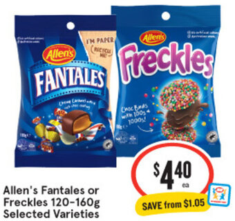 Allen's Fantales or Freckles 120-160g Selected Varieties