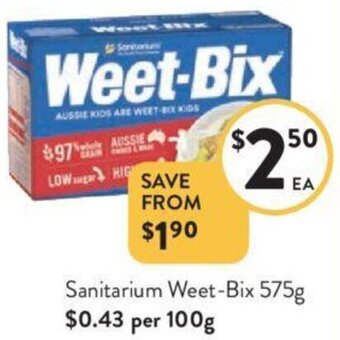 Foodworks Sanitarium Weet-Bix 575g offer