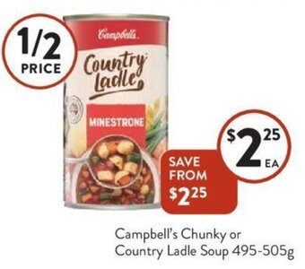 Foodworks Campbell's Chunky or Country Ladle Soup 495-505g offer