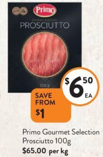 Foodworks Primo Gourmet Selection Prosciutto 100g offer