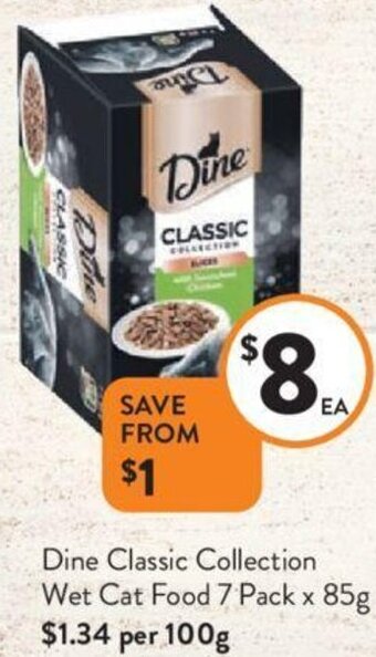 Foodworks Dine Classic Collection Wet Cat Food 7 Pack x 85g offer