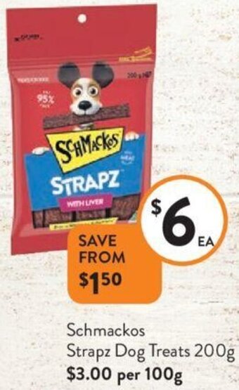 Foodworks Schmackos Strapz Dog Treats 200g offer