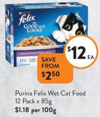 Purina Felix Wet Cat Food 12 Pack x 85g