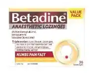 Chemist Warehouse Betadine Sore Throat Anaesthetic Honey & Lemon 36 Lozenges offer