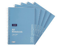 Officeworks J.Burrows 5 Pack A5 200 Page Spiral Notebooks offer