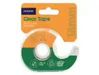 Officeworks J.Burrows Recycled Content Clear Tape with Dispenser 18mm x 25m offer