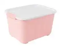 Officeworks Otto 52L Storage Tubs with Wheels - Light Pink offer