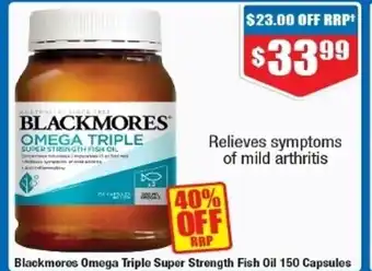 Chemist Warehouse Blackmore Omega Triple Super Strength Fish Oil 150 Capsules offer