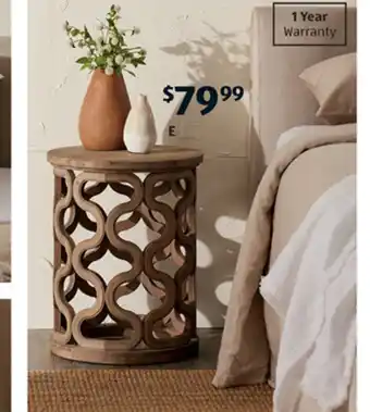 ALDI E Reclaimed Wood Side Table Reclaimed wood tabletop Assembled size: 40cm(DIA) x 50cm(H) 712023 p offer