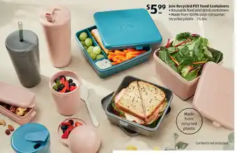 ALDI 99 Joie Recycled PET Food Containers offer